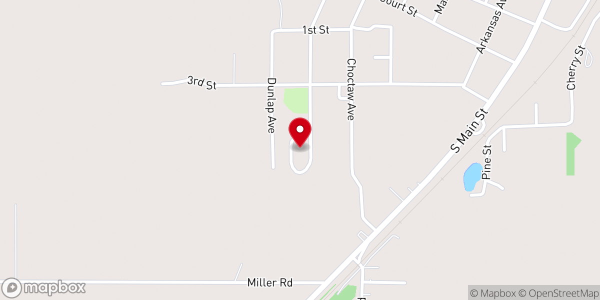 Map showing location of Caddo Rodeo Arena