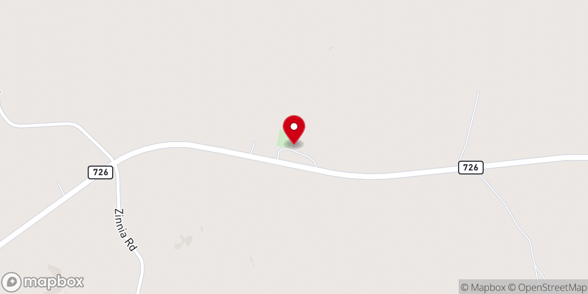 Map showing location of County Line Baptist Church