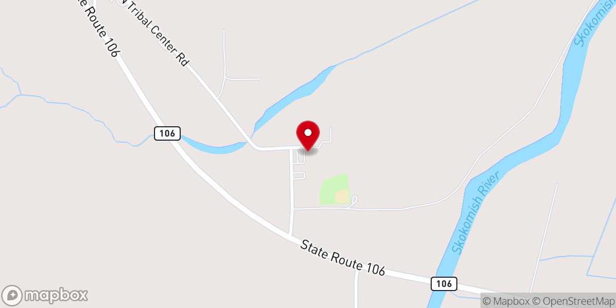 Map showing location of Skokomish Shaker Church