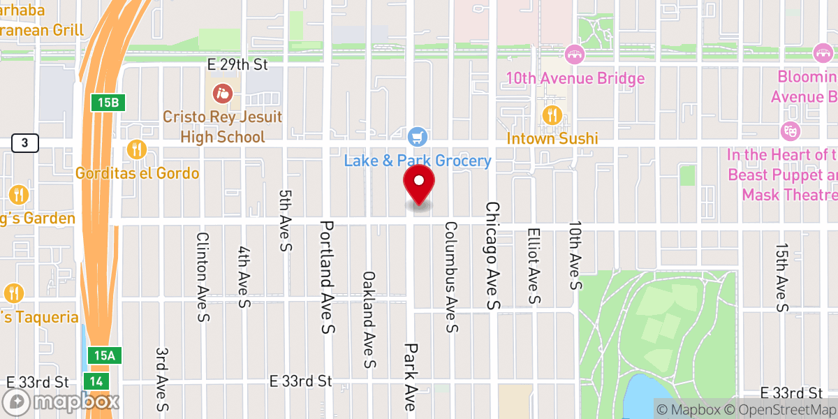 Map showing location of Gichitwaa Kateri Catholic Church