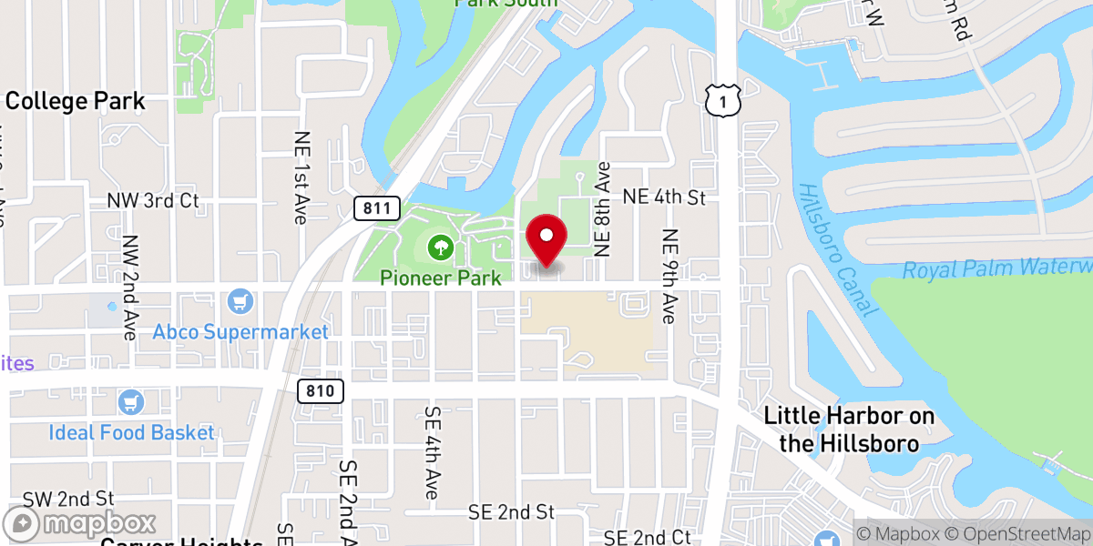 Map showing location of The Church at Deerfield Beach