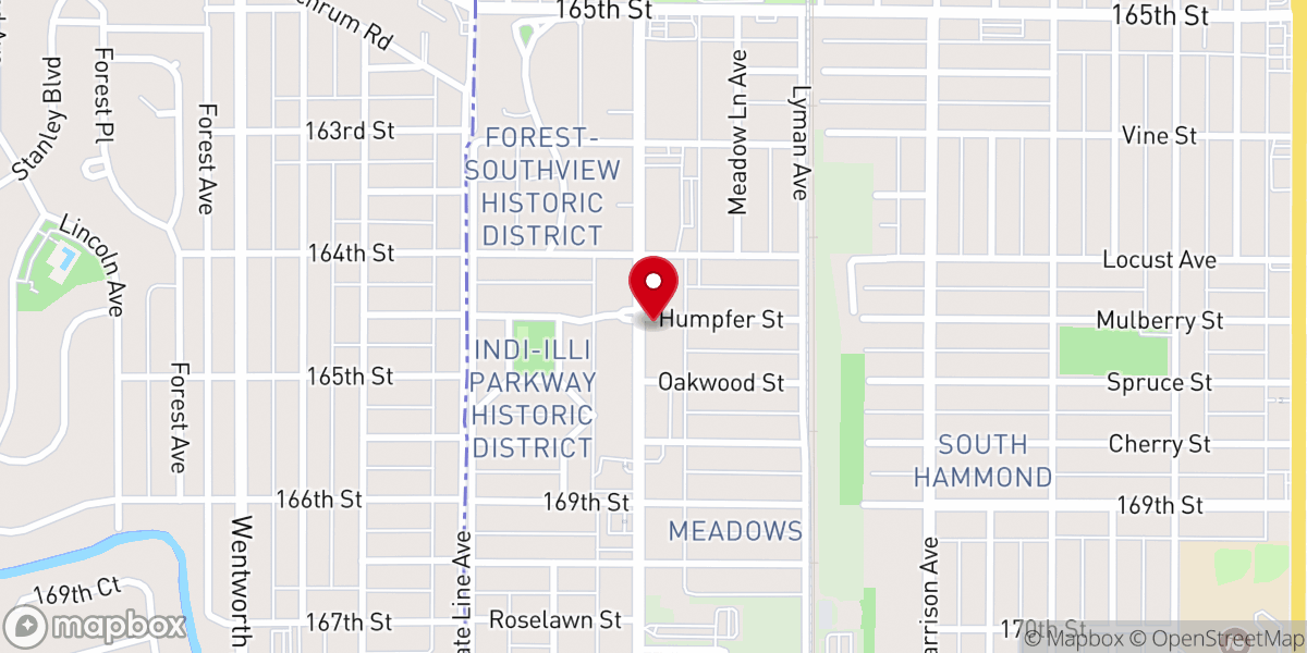 Map showing location of Parking for First United Evangelical Lutheran Church