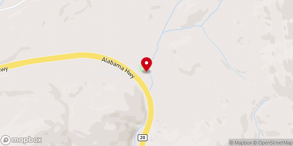 Map showing location of Sardis Presbyterian Church