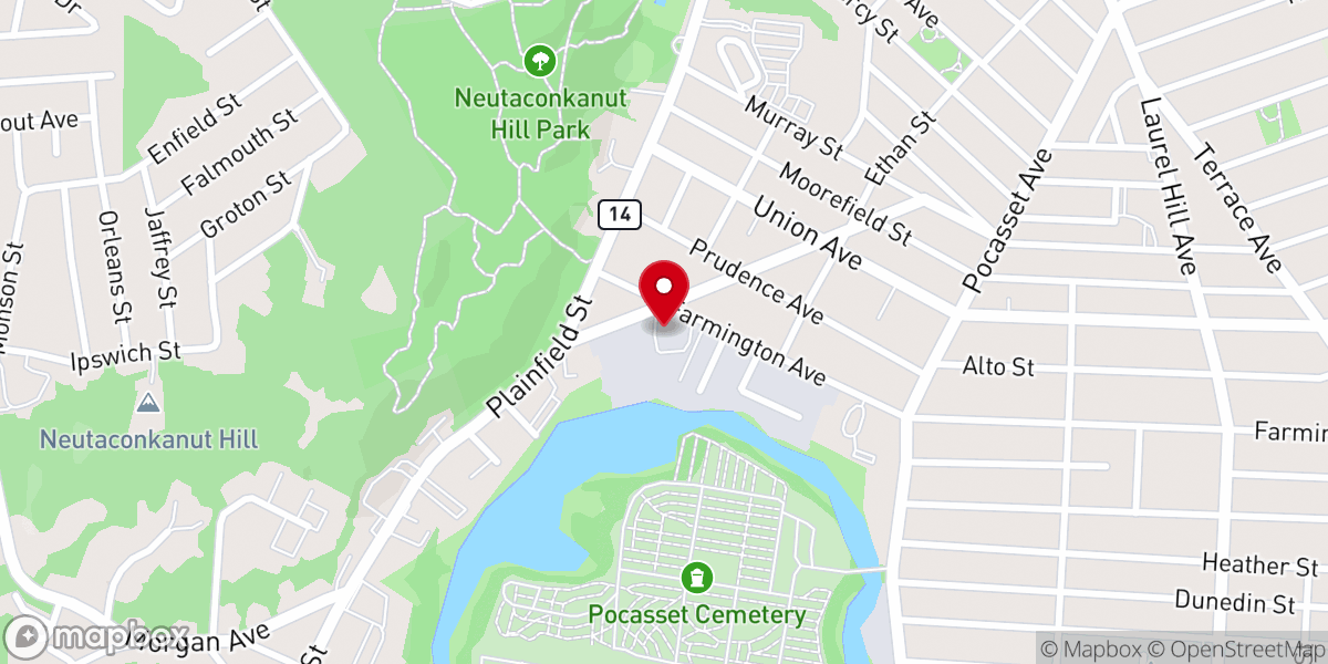 Map showing location of Casa de Oración Rhode Island para las Naciones