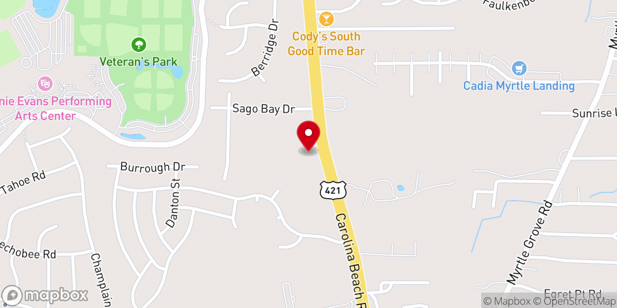 Map showing location of Hanks Chapel AME Church
