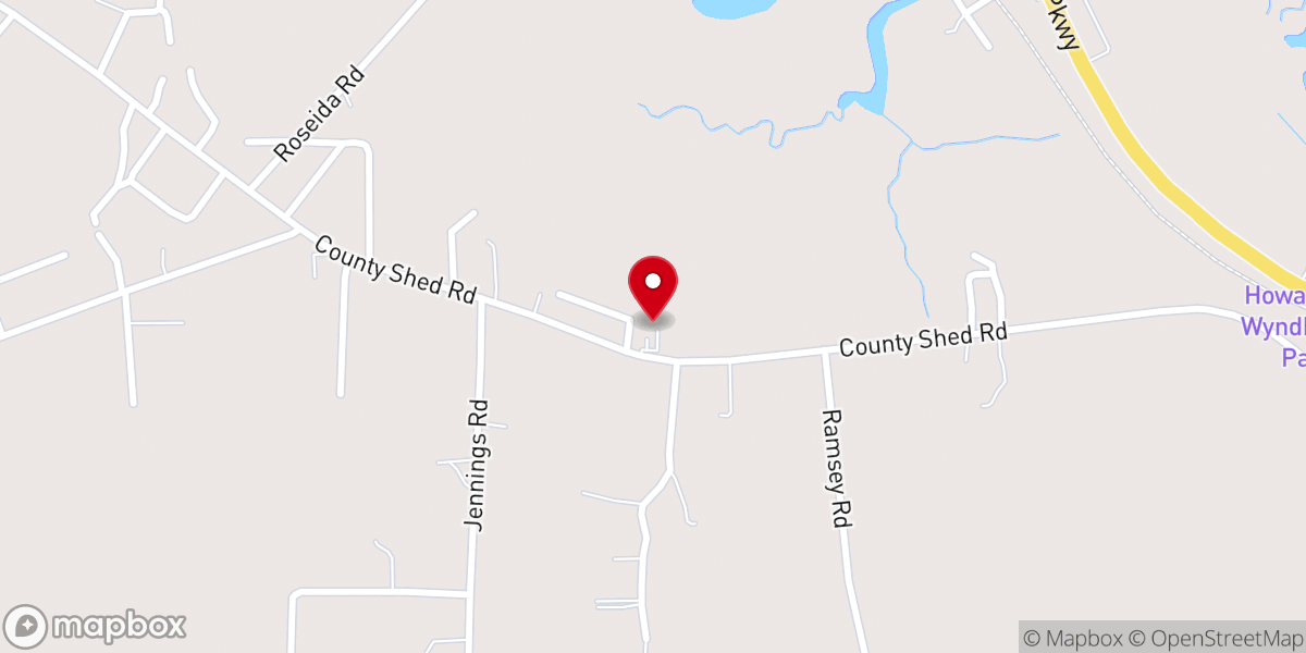 Map showing location of Second Jordan Baptist Church
