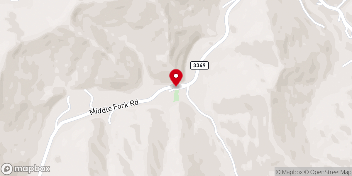 Map showing location of Middle Fork Church