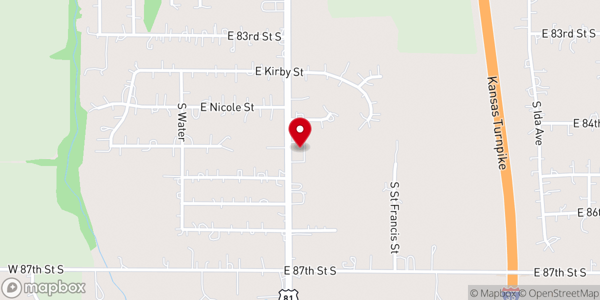 Map showing location of Prairie Trail Cowboy Church