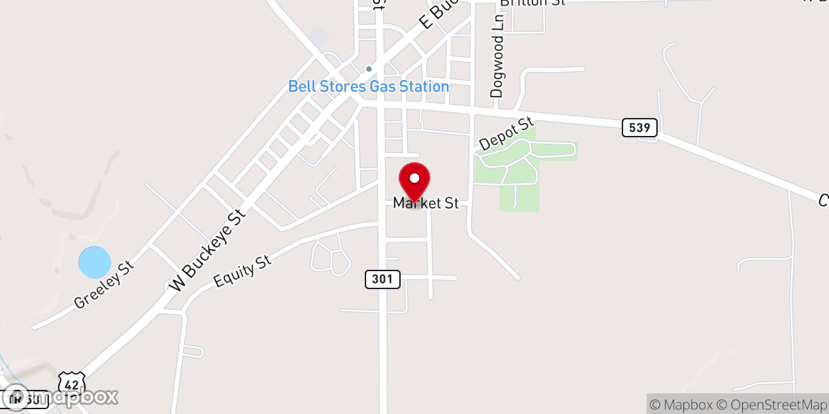 Map showing location of First Baptist Church