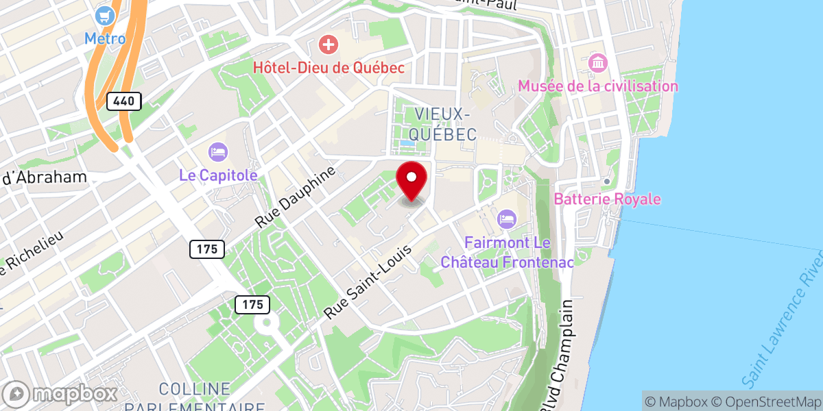 Map showing location of Chapelle des Ursulines