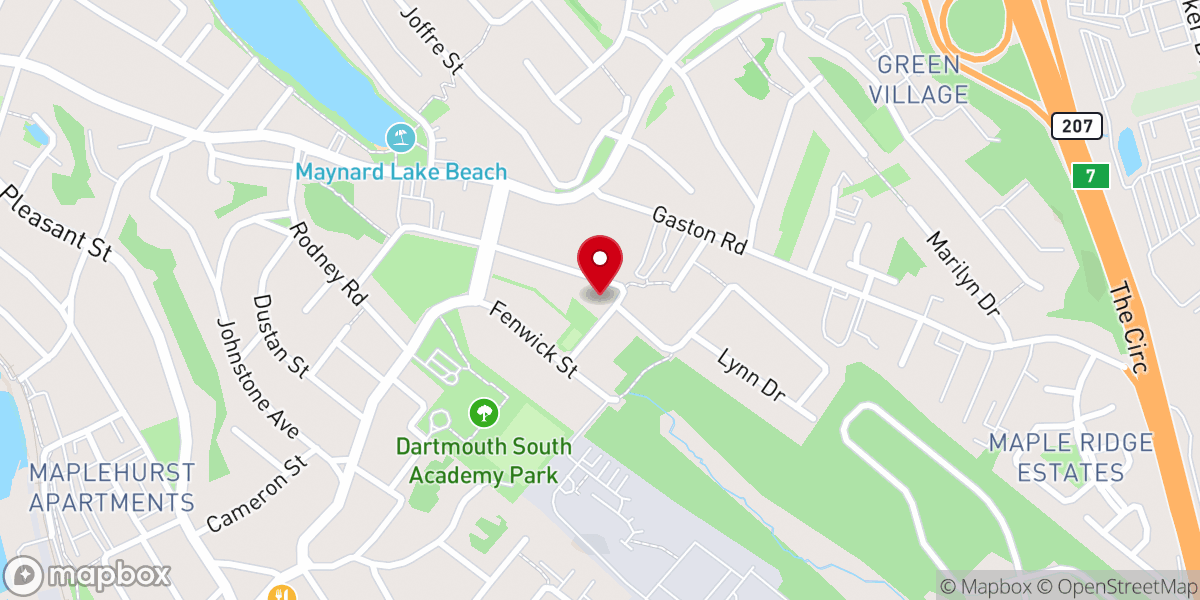 Map showing location of South End Baptist Church