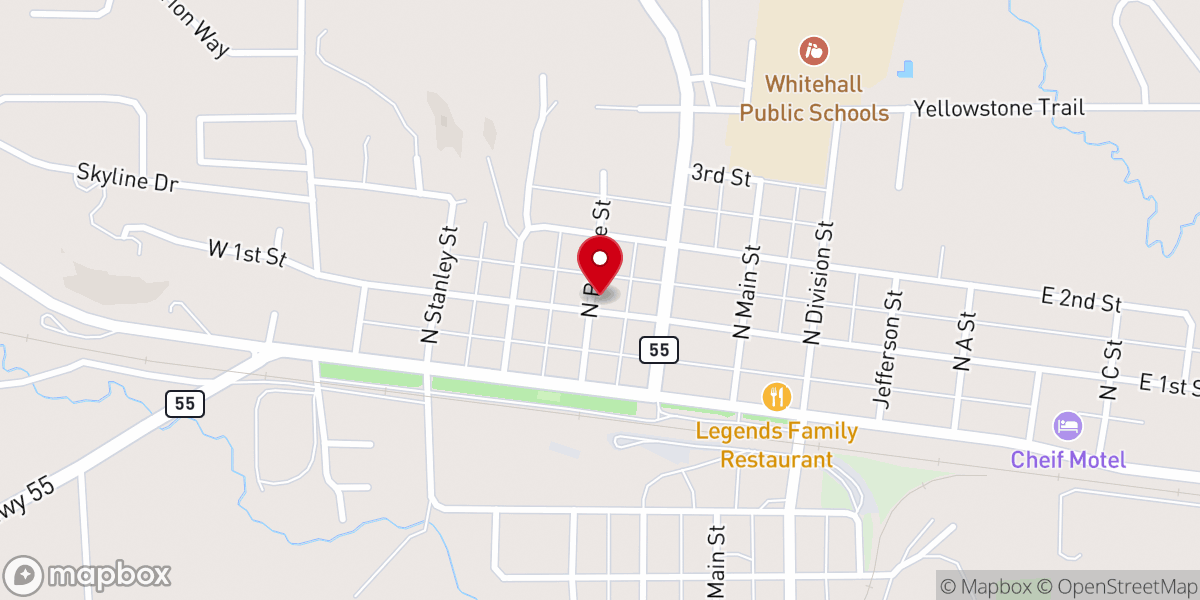 Map showing location of Whitehall Seventh-Day Adventist Church