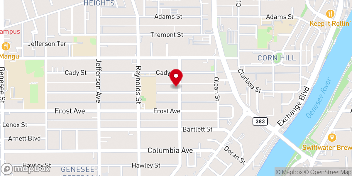 Map showing location of Friendship United Missionary Baptist Church