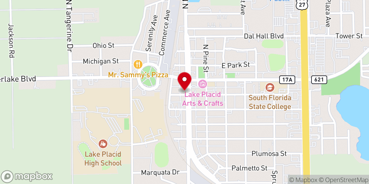 Map showing location of Main Street America An Eatery