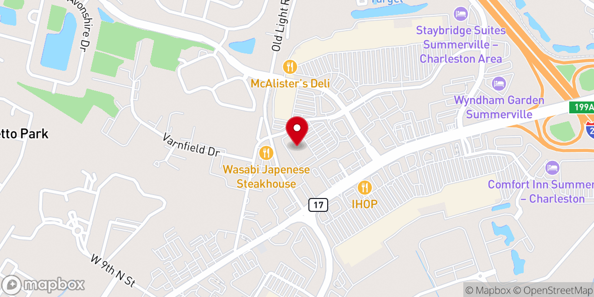 Map showing location of First Fruits Community Church Summerville SC