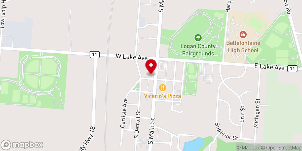 Map showing location of New Destiny Bellefontaine