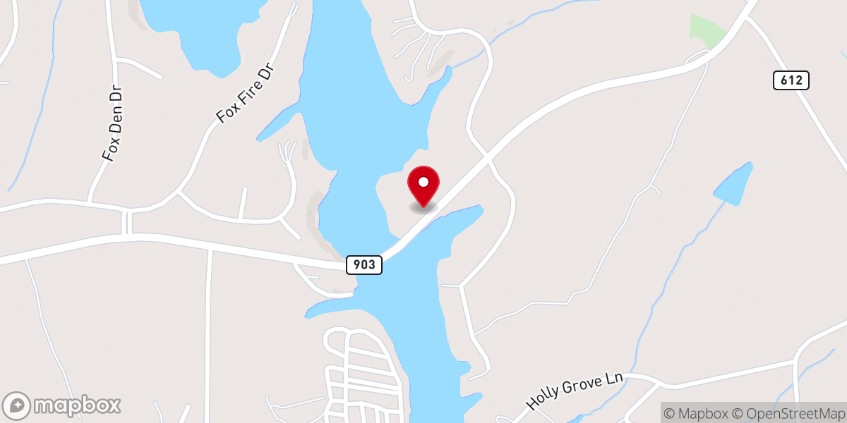 Map showing location of Holly Grove Baptist Church