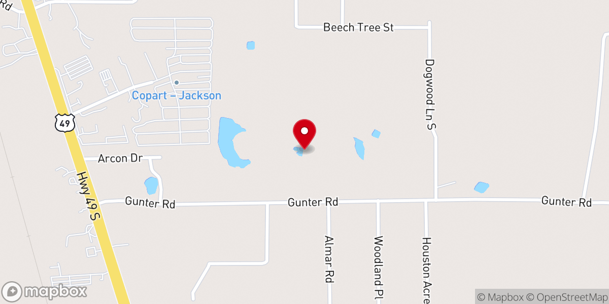 Map showing location of Dry Creek Baptist Church
