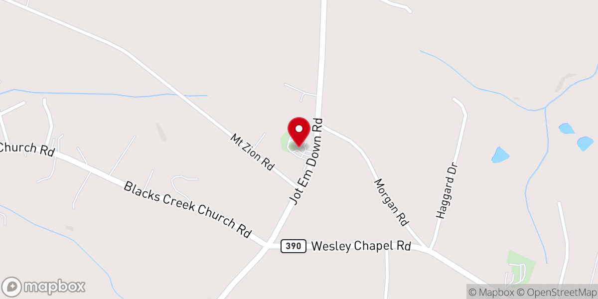 Map showing location of Mt Zion Baptist Church