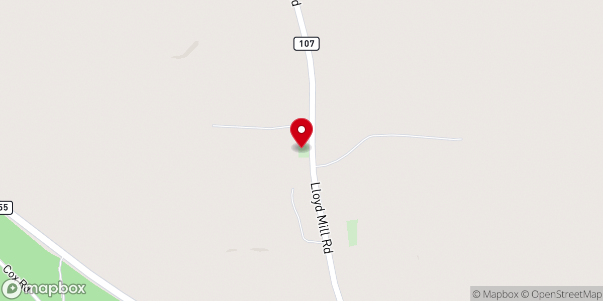 Map showing location of Mott Church of Christ