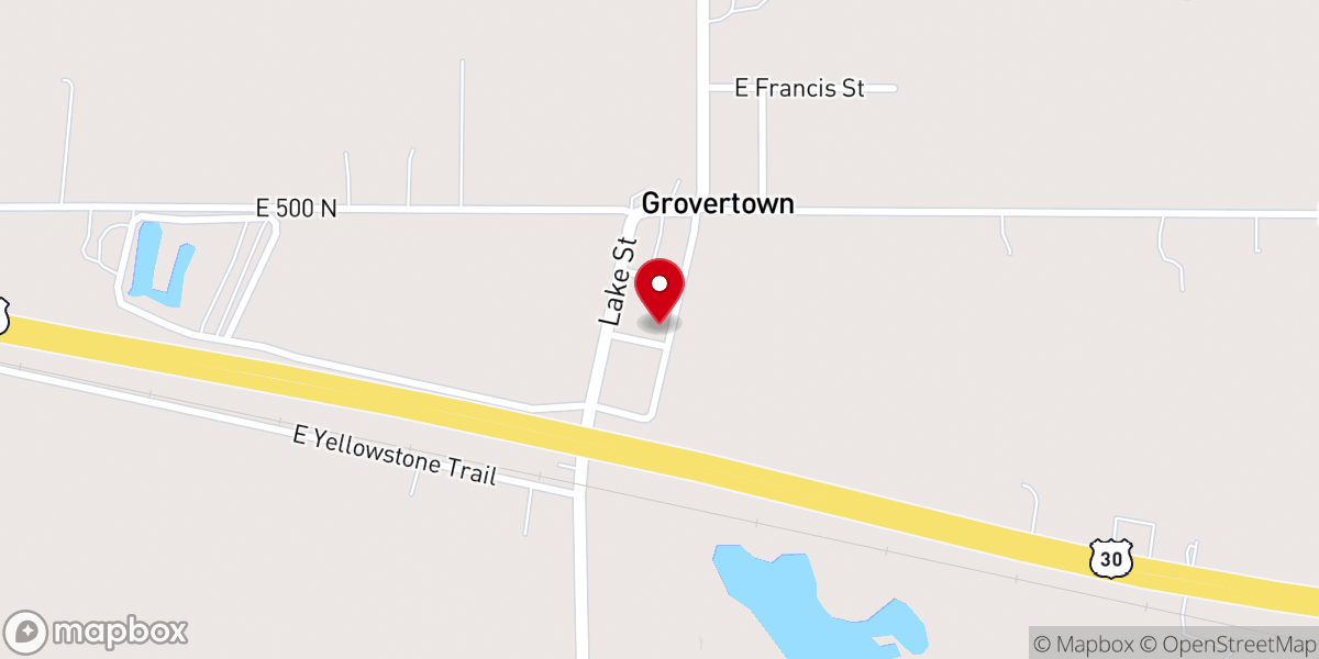 Map showing location of Grovertown United Methodist