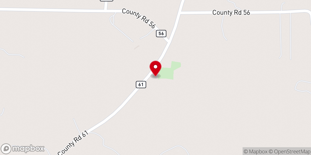 Map showing location of Fourmile Baptist Church