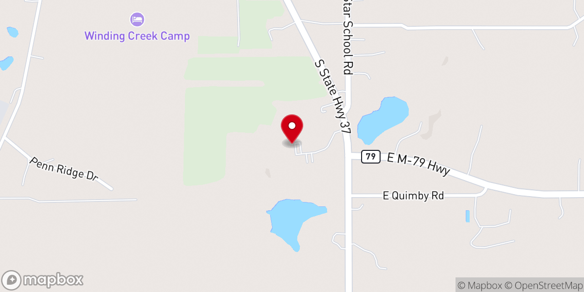 Map showing location of Hope United Methodist Church