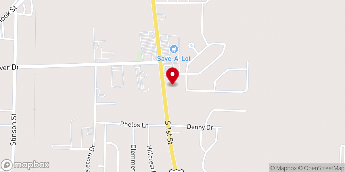 Map showing location of New Hope Primitive Baptist Church