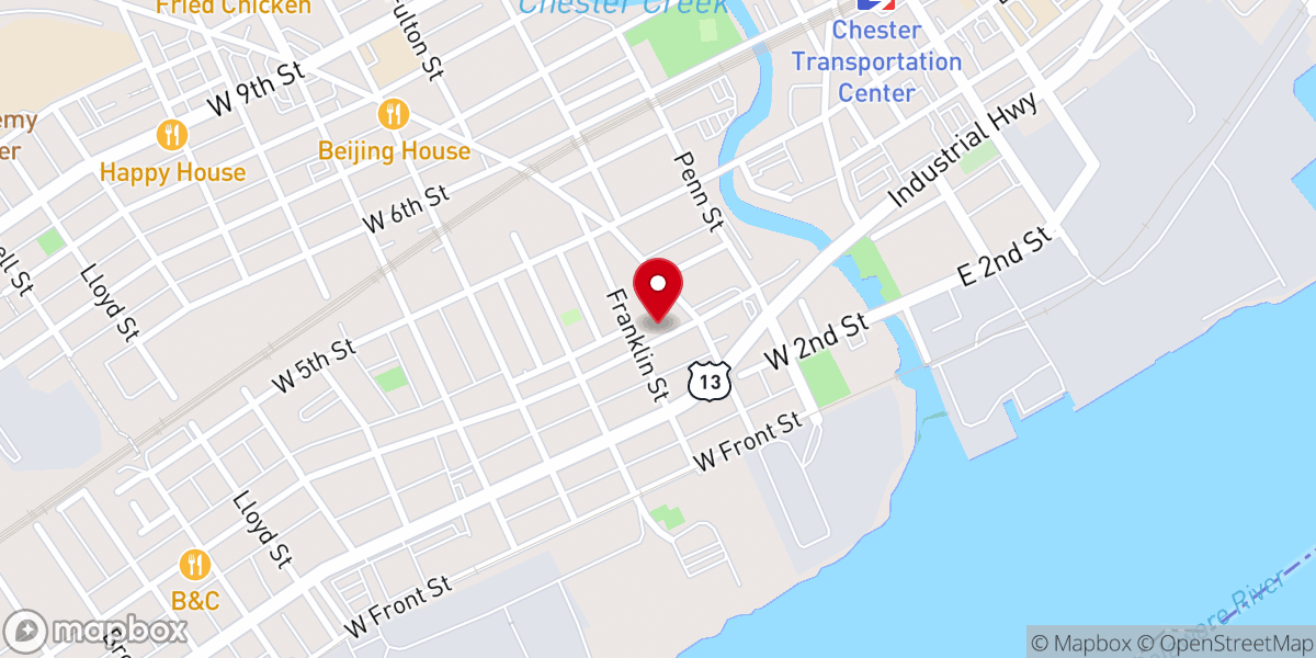 Map showing location of The Christian Church of Chester