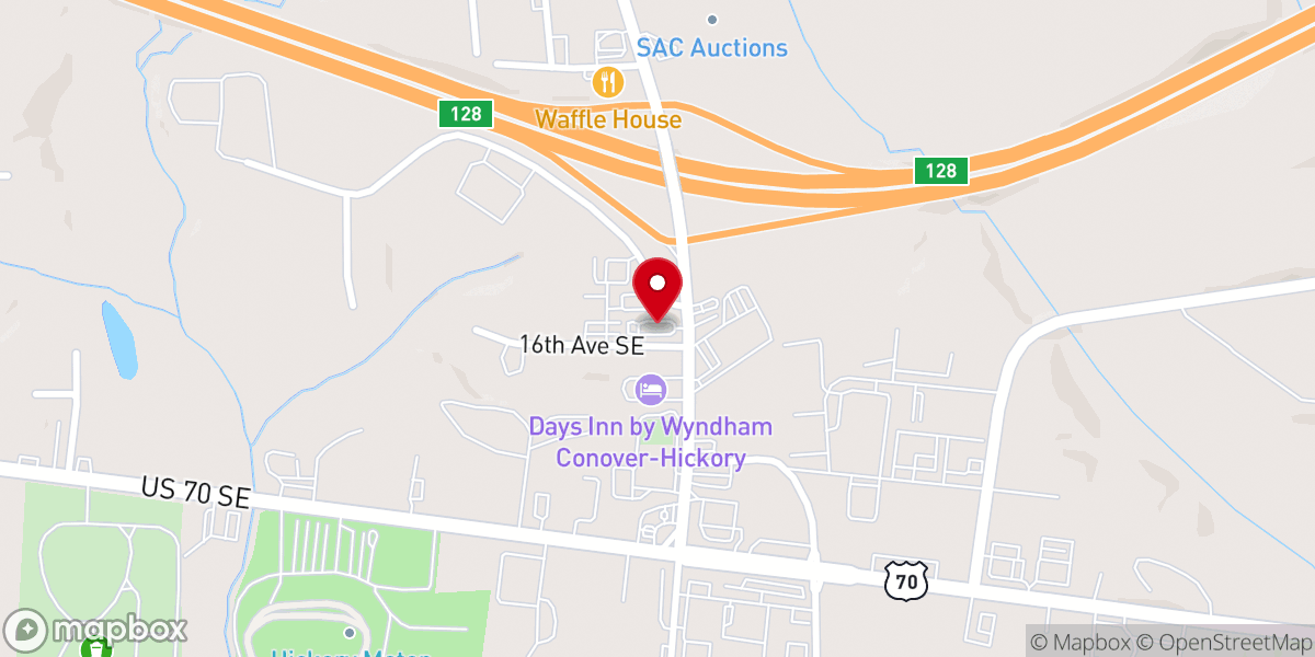 Map showing location of Casa Azul Mexican Kitchen Conover