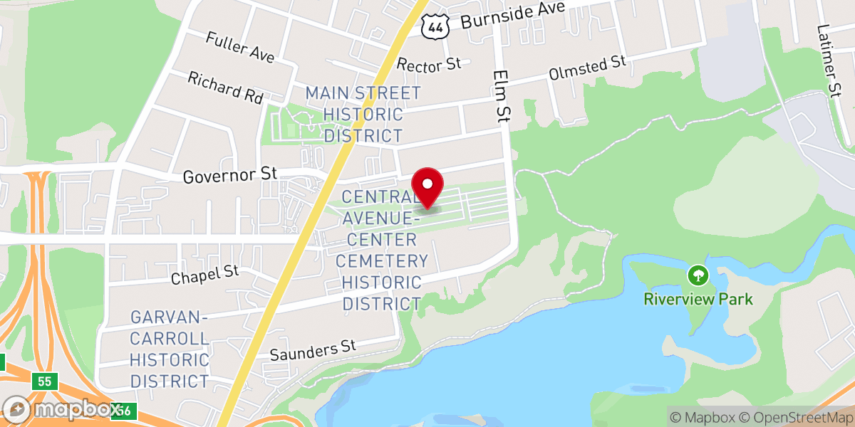 Map showing location of Hartford, CT 06128