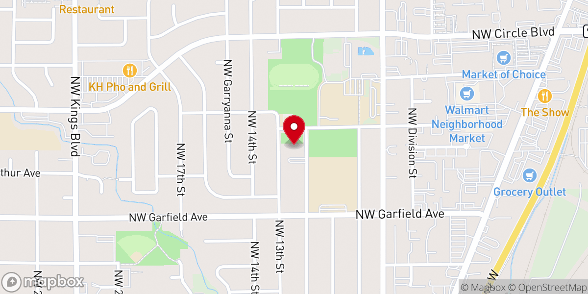 Map showing location of Calvin Presbyterian Church