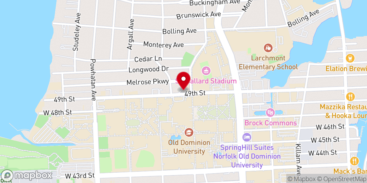 Map showing location of Catholic Campus Ministry