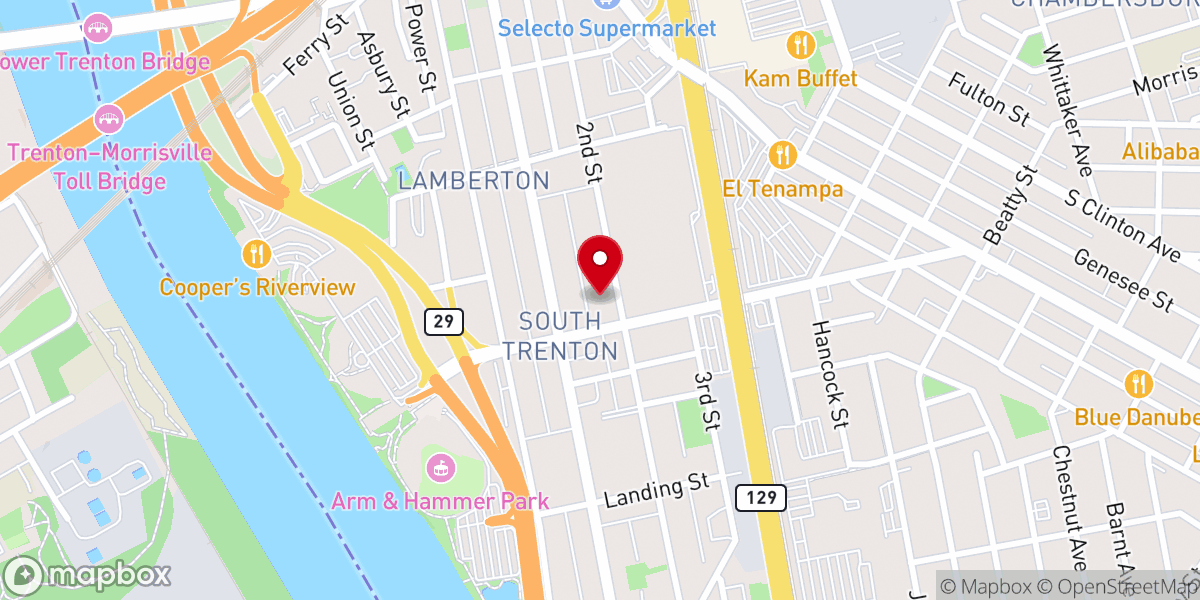 Map showing location of Trenton Church of God of Prophecy of New Jersey,Inc