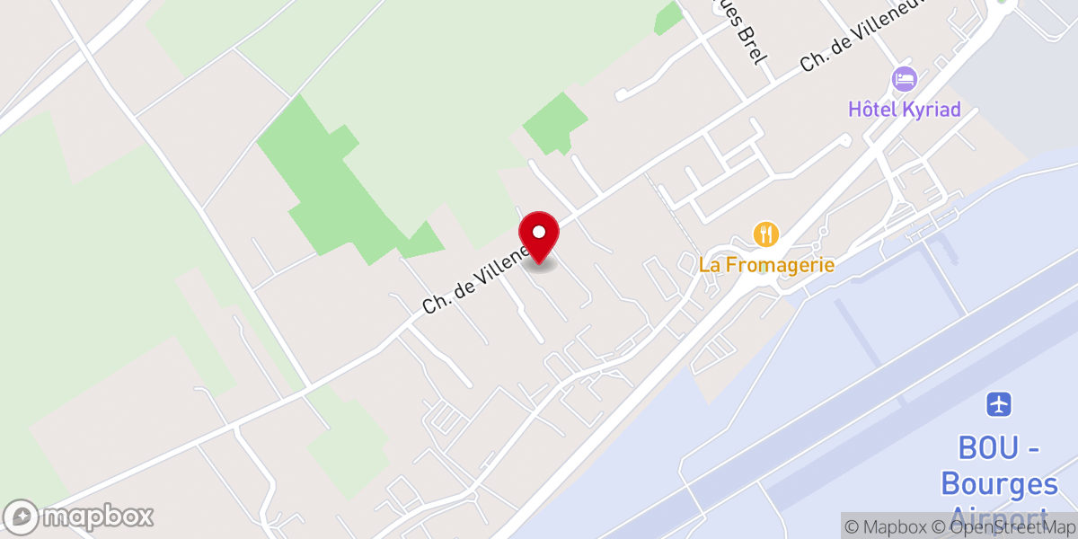 Map showing location of Église Adventiste de Bourges