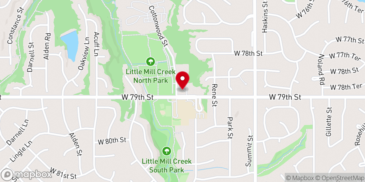 Map showing location of Church of Christ-Lenexa KS
