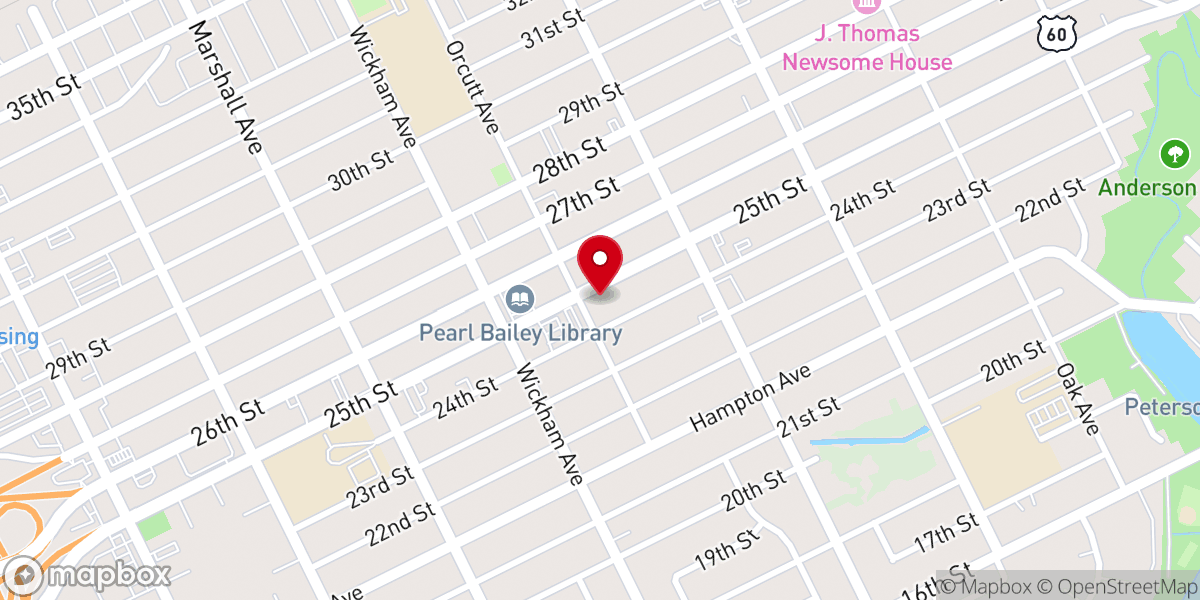 Map showing location of Saint John Church of God in Christ