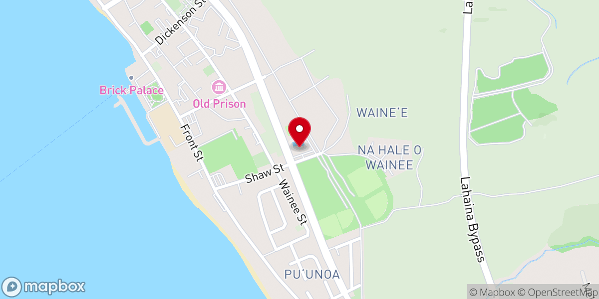 Map showing location of Lāhainā Aquatic Center