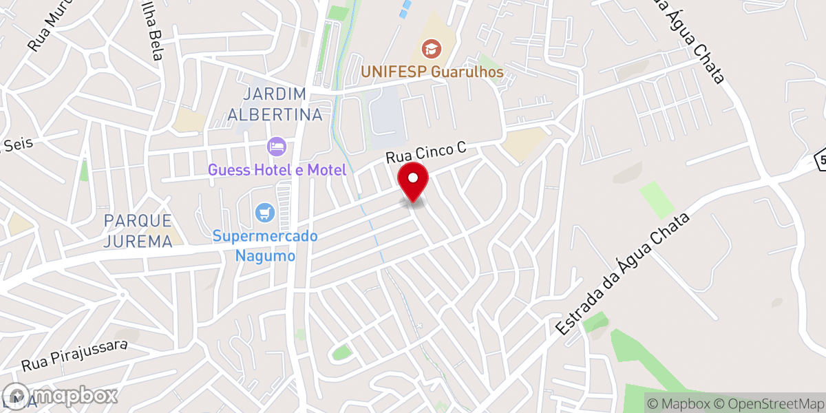 Map showing location of Igreja Sopro Divino de Guarulhos. (Nova cidade)