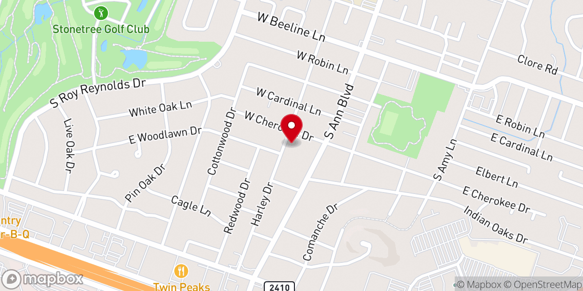 Map showing location of First Assembly of God Harker