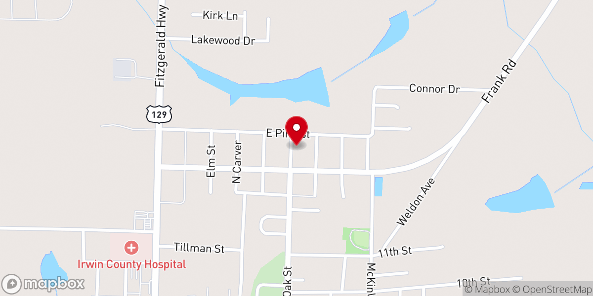 Map showing location of Rehoboth Fellowship Church