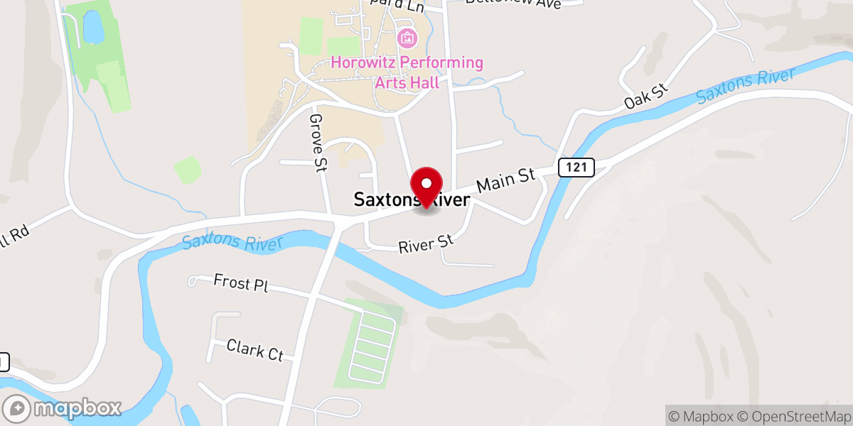 Map showing location of Saxtons River Community Building
