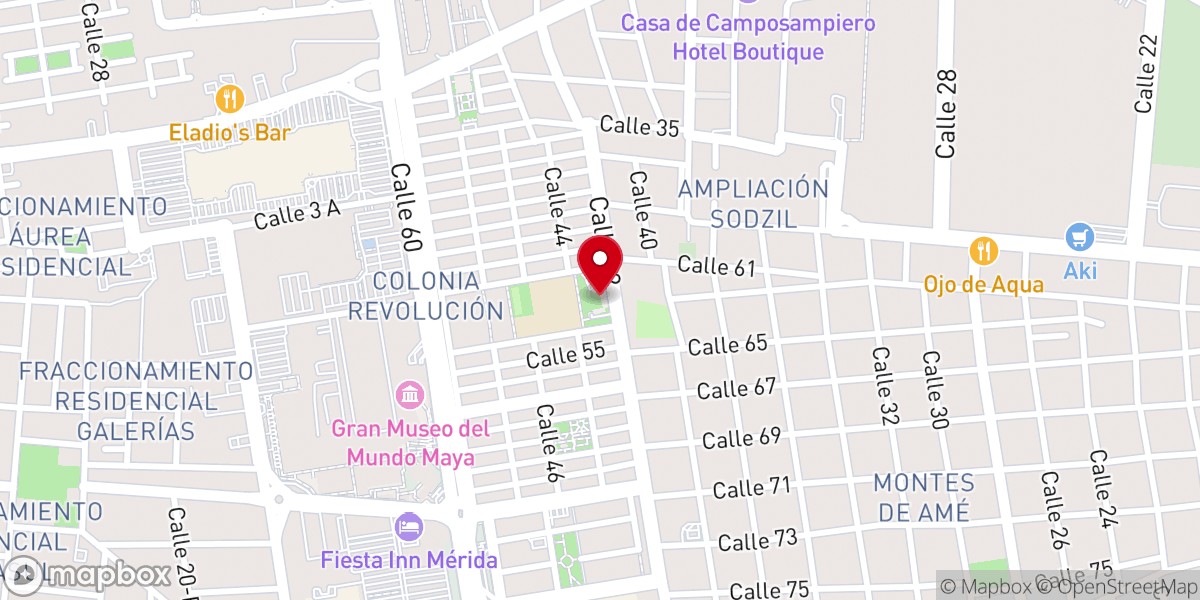 Map showing location of Parroquia Santa María de Guadalupe