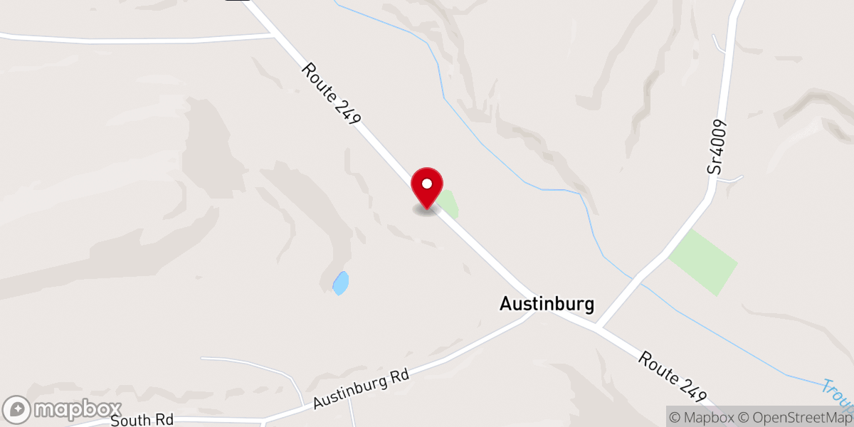 Map showing location of Austinburg Baptist Church