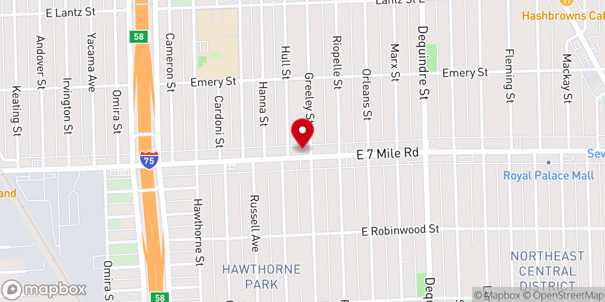 Map showing location of New Creation Church of God in Christ