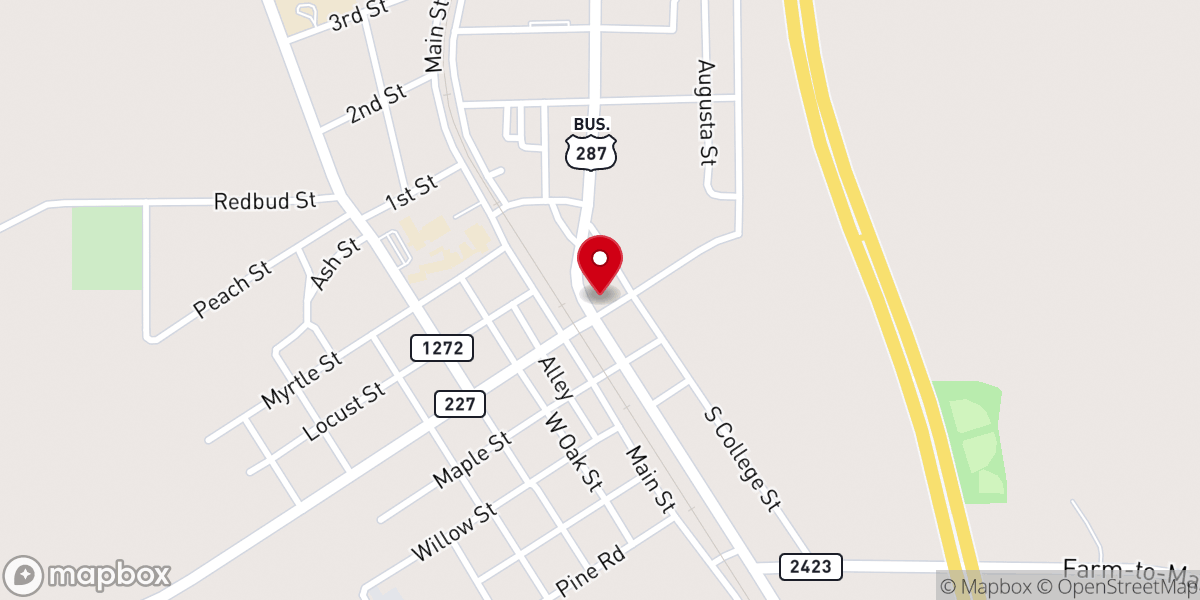 Map showing location of Market Street Deli Pizza & Chicken