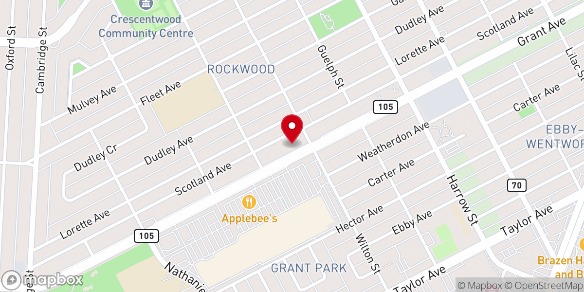 Map showing location of Temple Shalom