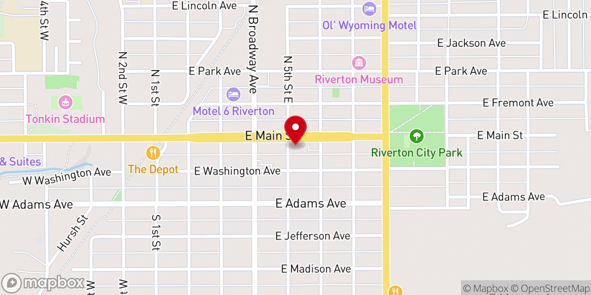Map showing location of Wind River Southern Baptist