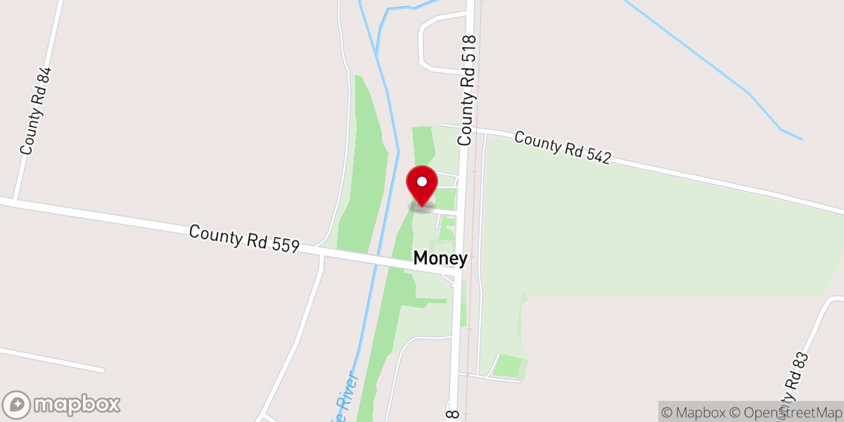 Map showing location of Riverside Baptist Church