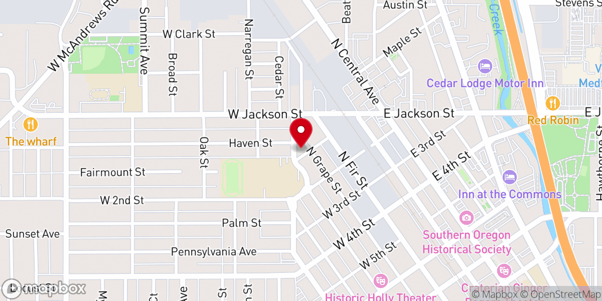 Map showing location of Center For Spiritual Living Rogue Valley